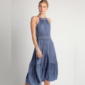 Current Air Halter Neck Dress in Dusty Blue Size Small